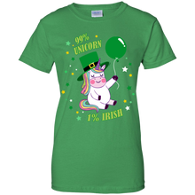 Load image into Gallery viewer, 99% Unicorn 1% Irish T-shirt St. Patrick Day gift Idea HT01 - 99-unicorn-1-irish-t-shirt-st-patrick-day-gift-idea-ht01-vivianstorescom-4