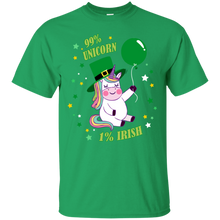 Load image into Gallery viewer, 99% Unicorn 1% Irish T-shirt St. Patrick Day gift Idea HT01 - 99-unicorn-1-irish-t-shirt-st-patrick-day-gift-idea-ht01-vivianstorescom