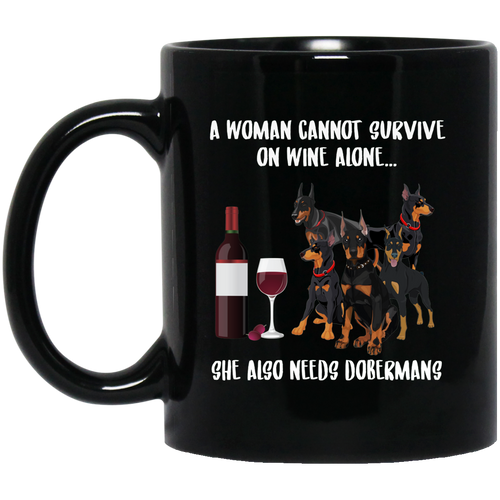 A Woman Survive She Needs Wine & Dobermans Black Mug - DynamicImageHandler_48fcbb7b-00c5-4363-9917-8482520408dd