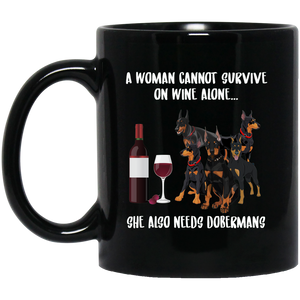 A Woman Survive She Needs Wine & Dobermans Black Mug - DynamicImageHandler_48fcbb7b-00c5-4363-9917-8482520408dd