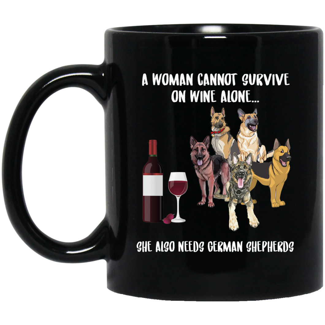 A Woman Survive She Needs Wine & German Shepherds Black Mug - DynamicImageHandler_790b98df-d6b6-4ddc-8e15-946331040705