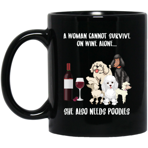 A Woman Survive She Needs Wine & Poodles Black Mug - DynamicImageHandler_d34d41c0-7dec-45cc-bb7e-5e4d8b436462