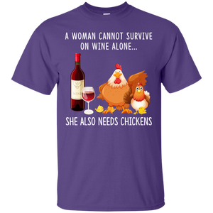 A Woman Can Not Survive On Wine Alone She Also Needs Chicken Shirt VA01 - a-woman-can-not-survive-on-wine-alone-she-also-needs-chicken-shirt-va01-vivianstorescom-2