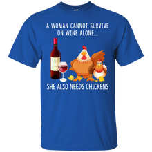 Load image into Gallery viewer, A Woman Can Not Survive On Wine Alone She Also Needs Chicken Shirt VA01 - a-woman-can-not-survive-on-wine-alone-she-also-needs-chicken-shirt-va01-vivianstorescom-3