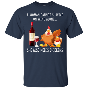 A Woman Can Not Survive On Wine Alone She Also Needs Chicken Shirt VA01 - a-woman-can-not-survive-on-wine-alone-she-also-needs-chicken-shirt-va01-vivianstorescom-4