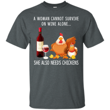 Load image into Gallery viewer, A Woman Can Not Survive On Wine Alone She Also Needs Chicken Shirt VA01 - a-woman-can-not-survive-on-wine-alone-she-also-needs-chicken-shirt-va01-vivianstorescom-5