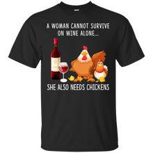 Load image into Gallery viewer, A Woman Can Not Survive On Wine Alone She Also Needs Chicken Shirt VA01 - a-woman-can-not-survive-on-wine-alone-she-also-needs-chicken-shirt-va01-vivianstorescom