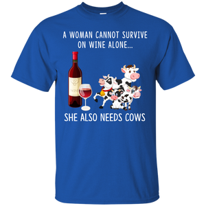 A Woman Can Not Survive On Wine Alone She Also Needs Cows Shirt VA01 - a-woman-can-not-survive-on-wine-alone-she-also-needs-cows-shirt-va01-vivianstorescom-3