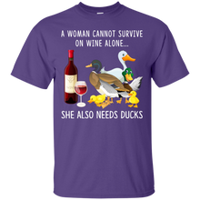 Load image into Gallery viewer, A Woman Can Not Survive On Wine Alone She Also Needs Ducks Shirt VA01 - a-woman-can-not-survive-on-wine-alone-she-also-needs-ducks-shirt-va01-vivianstorescom-2