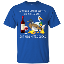 Load image into Gallery viewer, A Woman Can Not Survive On Wine Alone She Also Needs Ducks Shirt VA01 - a-woman-can-not-survive-on-wine-alone-she-also-needs-ducks-shirt-va01-vivianstorescom-3