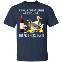 Load image into Gallery viewer, A Woman Can Not Survive On Wine Alone She Also Needs Ducks Shirt VA01 - a-woman-can-not-survive-on-wine-alone-she-also-needs-ducks-shirt-va01-vivianstorescom-4