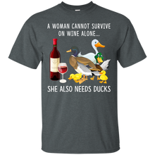 Load image into Gallery viewer, A Woman Can Not Survive On Wine Alone She Also Needs Ducks Shirt VA01 - a-woman-can-not-survive-on-wine-alone-she-also-needs-ducks-shirt-va01-vivianstorescom-5