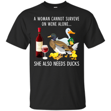 Load image into Gallery viewer, A Woman Can Not Survive On Wine Alone She Also Needs Ducks Shirt VA01 - a-woman-can-not-survive-on-wine-alone-she-also-needs-ducks-shirt-va01-vivianstorescom