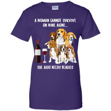 Load image into Gallery viewer, A Woman Cannot Survive Without Wine and Beagles T-shirt Lover LT02 - a-woman-cannot-survive-without-wine-and-beagles-t-shirt-lover-lt02-vivianstorescom-4