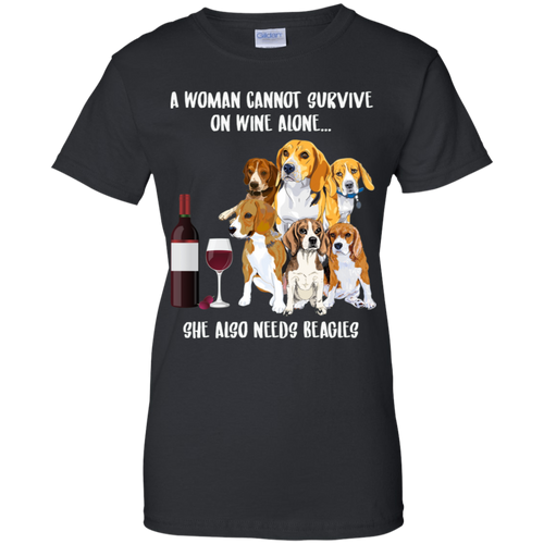 A Woman Cannot Survive Without Wine and Beagles T-shirt Lover LT02 - a-woman-cannot-survive-without-wine-and-beagles-t-shirt-lover-lt02-vivianstorescom