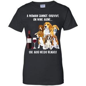 A Woman Cannot Survive Without Wine and Beagles T-shirt Lover LT02 - a-woman-cannot-survive-without-wine-and-beagles-t-shirt-lover-lt02-vivianstorescom