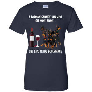 A Woman Cannot Survive Without Wine and Dobermans T-shirt Lover - a-woman-cannot-survive-without-wine-and-dobermans-t-shirt-lover-vivianstorescom-3