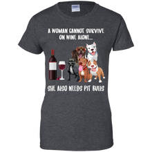 Load image into Gallery viewer, A Woman Cannot Survive Without Wine and Pit Bulls T-shirt Lover - a-woman-cannot-survive-without-wine-and-pit-bulls-t-shirt-lover-vivianstorescom-2