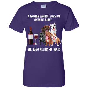 A Woman Cannot Survive Without Wine and Pit Bulls T-shirt Lover - a-woman-cannot-survive-without-wine-and-pit-bulls-t-shirt-lover-vivianstorescom-4