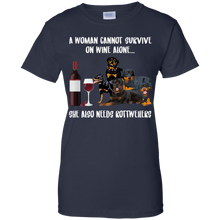 Load image into Gallery viewer, A Woman Cannot Survive Without Wine and Rottweilers T-shirt Lover - a-woman-cannot-survive-without-wine-and-rottweilers-t-shirt-lover-vivianstorescom-3