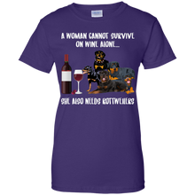 Load image into Gallery viewer, A Woman Cannot Survive Without Wine and Rottweilers T-shirt Lover - a-woman-cannot-survive-without-wine-and-rottweilers-t-shirt-lover-vivianstorescom-4