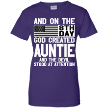 Load image into Gallery viewer, And On The 8Th Day God Create Auntie And The Devil Funny Tee VA01 - and-on-the-8th-day-god-create-auntie-and-the-devil-funny-tee-va01-vivianstorescom-8