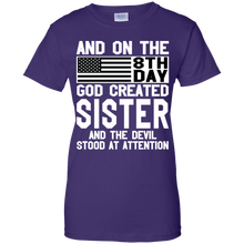 Load image into Gallery viewer, And On The 8Th Day God Create Sister And The Devil Funny Tee VA01 - and-on-the-8th-day-god-create-sister-and-the-devil-funny-tee-va01-vivianstorescom-8