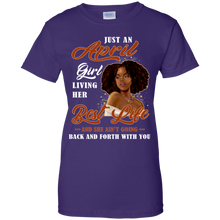 Load image into Gallery viewer, April Girl Living My Best Life Birthday Shirt VA01 - april-girl-living-my-best-life-birthday-shirt-va01-vivianstorescom-10