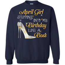 Load image into Gallery viewer, April Girl Stepping Into My Birthday Like A Boss Tee HA01 - april-girl-stepping-into-my-birthday-like-a-boss-tee-ha01-vivianstorescom-6