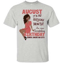 Load image into Gallery viewer, August It&#39;s My Birthday Month Accepting Birthday Shirt LT01 - august-its-my-birthday-month-accepting-birthday-shirt-lt01-vivianstorescom-2