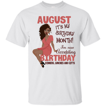 Load image into Gallery viewer, August It&#39;s My Birthday Month Accepting Birthday Shirt LT01 - august-its-my-birthday-month-accepting-birthday-shirt-lt01-vivianstorescom-3