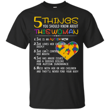 Load image into Gallery viewer, Autism Mom T-Shirt 5 Things You Should Know About Autism&#39;s Day - autism-mom-t-shirt-5-things-you-should-know-about-autisms-day-vivianstorescom