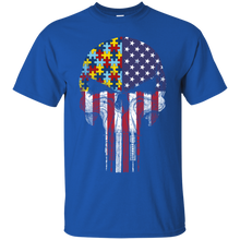 Load image into Gallery viewer, Autism Skull With America Flag T-Shirt KA01 - autism-skull-with-america-flag-t-shirt-ka01-vivianstorescom-3