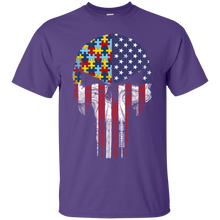 Load image into Gallery viewer, Autism Skull With America Flag T-Shirt KA01 - autism-skull-with-america-flag-t-shirt-ka01-vivianstorescom-5