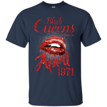 Load image into Gallery viewer, Black Queens Are Born In April 1971 Birthday Shirt LT01 - black-queens-are-born-in-april-1971-birthday-shirt-lt01-vivianstorescom-2