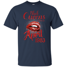 Load image into Gallery viewer, Black Queens Are Born In April 1983 Birthday Shirt LT01 - black-queens-are-born-in-april-1983-birthday-shirt-lt01-vivianstorescom-2