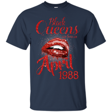 Load image into Gallery viewer, Black Queens Are Born In April 1988 Birthday Shirt LT01 - black-queens-are-born-in-april-1988-birthday-shirt-lt01-vivianstorescom-2