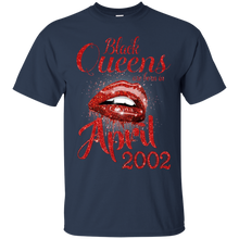 Load image into Gallery viewer, Black Queens Are Born In April 2002 Birthday Shirt LT01 - black-queens-are-born-in-april-2002-birthday-shirt-lt01-vivianstorescom-2