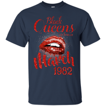 Load image into Gallery viewer, Black Queens Are Born In March 1982 Birthday Shirt for Woman LT01 - black-queens-are-born-in-march-1982-birthday-shirt-for-woman-lt01-vivianstorescom-2