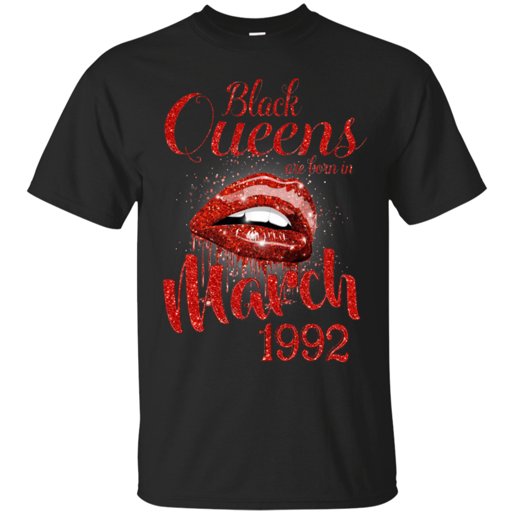 Black Queens Are Born In March 1992 Birthday Shirt For Woman LT01 - black-queens-are-born-in-march-1992-birthday-shirt-for-woman-lt01-vivianstorescom