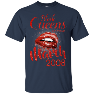 Black Queens Are Born In March 2008 Birthday Shirt For Woman LT01 - black-queens-are-born-in-march-2008-birthday-shirt-for-woman-lt01-vivianstorescom-2