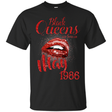 Load image into Gallery viewer, Black Queens Are Born In May 1986 Birthday Shirt LT01 - black-queens-are-born-in-may-1986-birthday-shirt-lt01-vivianstorescom