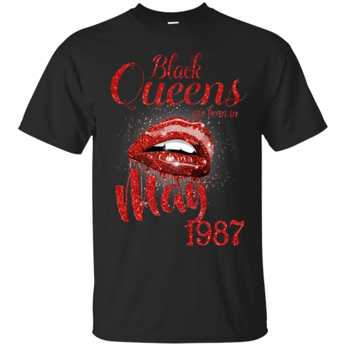 Black Queens Are Born In May 1987 Birthday Shirt LT01 - black-queens-are-born-in-may-1987-birthday-shirt-lt01-vivianstorescom