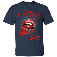 Load image into Gallery viewer, Black Queens Are Born In May 2007 Birthday Shirt LT01 - black-queens-are-born-in-may-2007-birthday-shirt-lt01-vivianstorescom-2