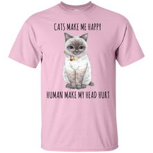Load image into Gallery viewer, Cats Make Me Happy Human Make My Head Hurt Cat Lover T-shirt KA02 - cats-make-me-happy-human-make-my-head-hurt-cat-lover-t-shirt-ka02-vivianstorescom-3
