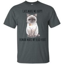 Load image into Gallery viewer, Cats Make Me Happy Human Make My Head Hurt Cat Lover T-shirt KA02 - cats-make-me-happy-human-make-my-head-hurt-cat-lover-t-shirt-ka02-vivianstorescom-4