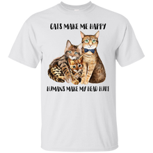 Load image into Gallery viewer, Cats Make Me Happy Humans Make My Head Hurt Tee VA01 - cats-make-me-happy-humans-make-my-head-hurt-tee-va01-vivianstorescom-2