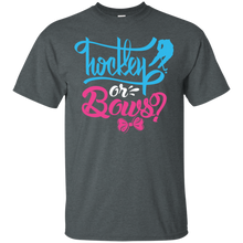 Load image into Gallery viewer, Cute Hockey or Bows Gender Reveal Party Shirt KA01 - cute-hockey-or-bows-gender-reveal-party-shirt-ka01-vivianstorescom-3