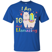 Load image into Gallery viewer, Cute Llamazing Llama Amazing 10th Birthday Shirt KA01 - cute-llamazing-llama-amazing-10th-birthday-shirt-ka01-vivianstorescom