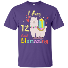 Load image into Gallery viewer, Cute Llamazing Llama Amazing 12th Birthday Shirt KA01 - cute-llamazing-llama-amazing-12th-birthday-shirt-ka01-vivianstorescom-2